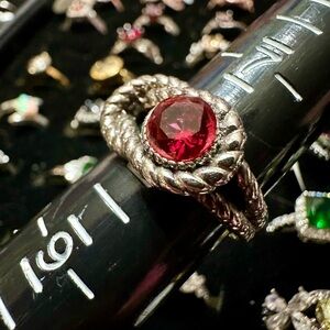 Fragrant Jewels Coiled Ring with Crimson Gem